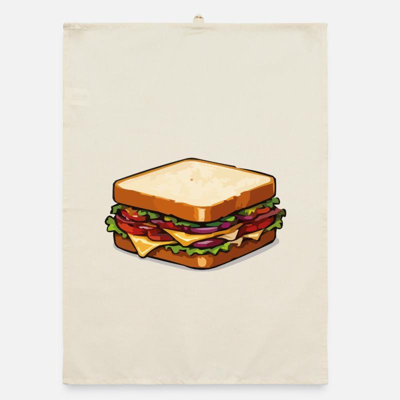Käse-Sandwich Pop-Art Organic Geschirrtuch