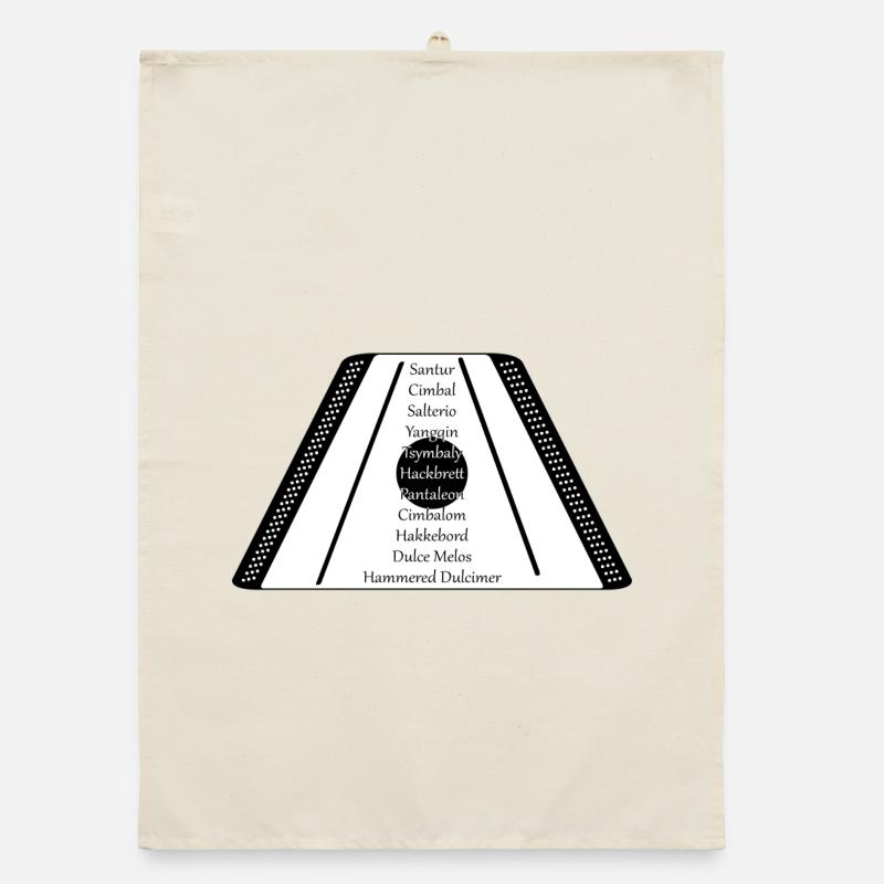 Dulcimer noir n blanc Torchon bio