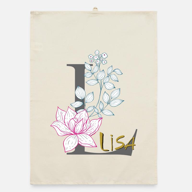 Buchstabe Initiale Lisa Organic Geschirrtuch