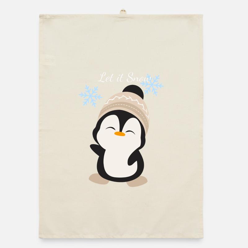 Magie de l’hiver Pengu - Torchon bio - nature