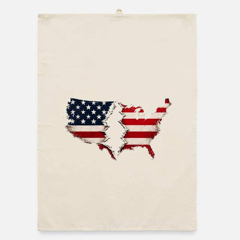 Drapeau américain de Broken Heart Torchon bio
