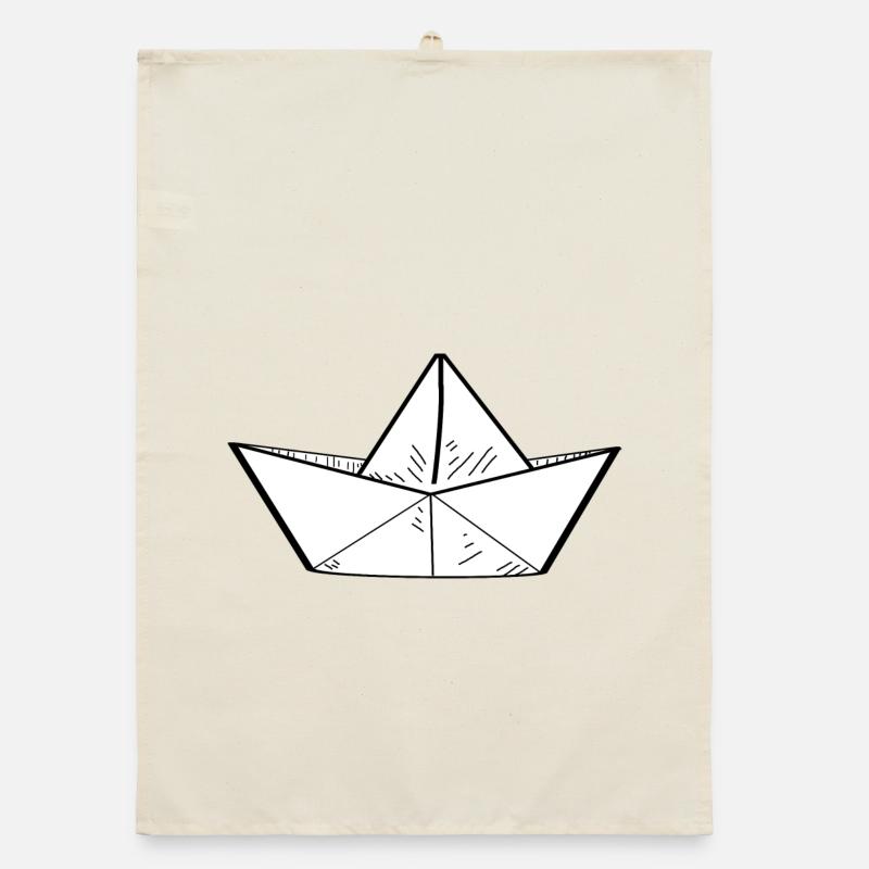 Papierschiff Boot Organic Geschirrtuch
