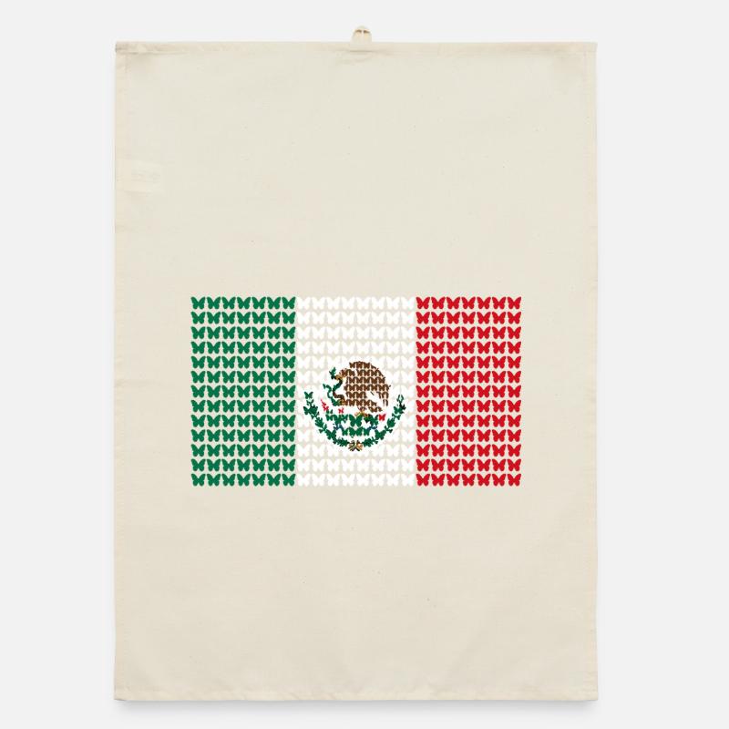 Mexiko Rasterflag Muster Organic Geschirrtuch