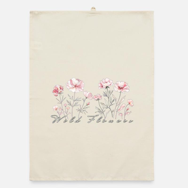 Wilde Blumen - Organic Geschirrtuch - Natur
