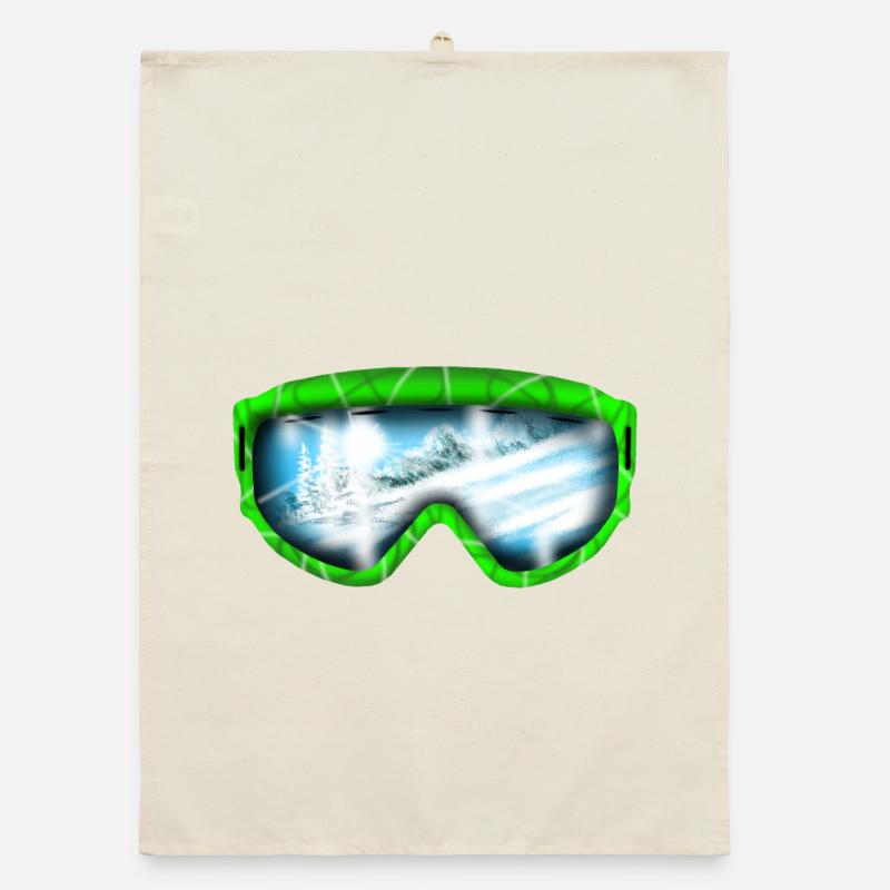 Gletscherblick Neon Goggle Design Organic Geschirrtuch