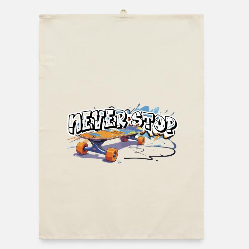 Colored Skateboard Graffiti Design Organic dish towel
