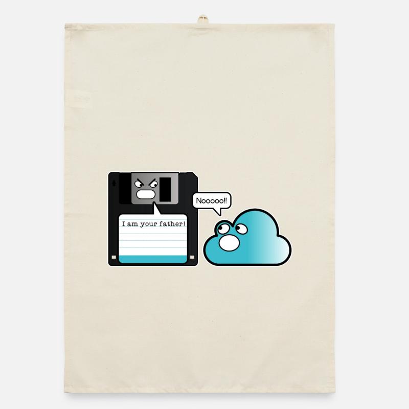 Diskette Cloud Speicher Vater Computer Witz - Organic Geschirrtuch - Natur