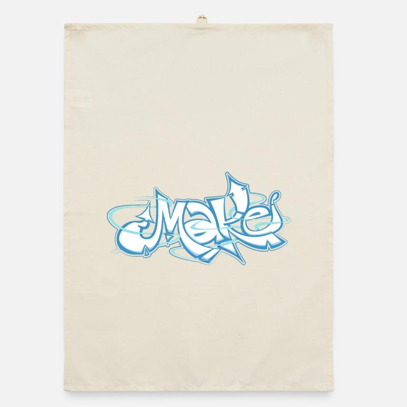 Blaues Wort machen Graffiti Organic Geschirrtuch