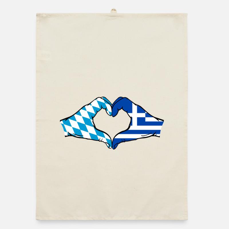 Bavière, Grèce, Drapeau, Aiguilles, Coeur Torchon bio
