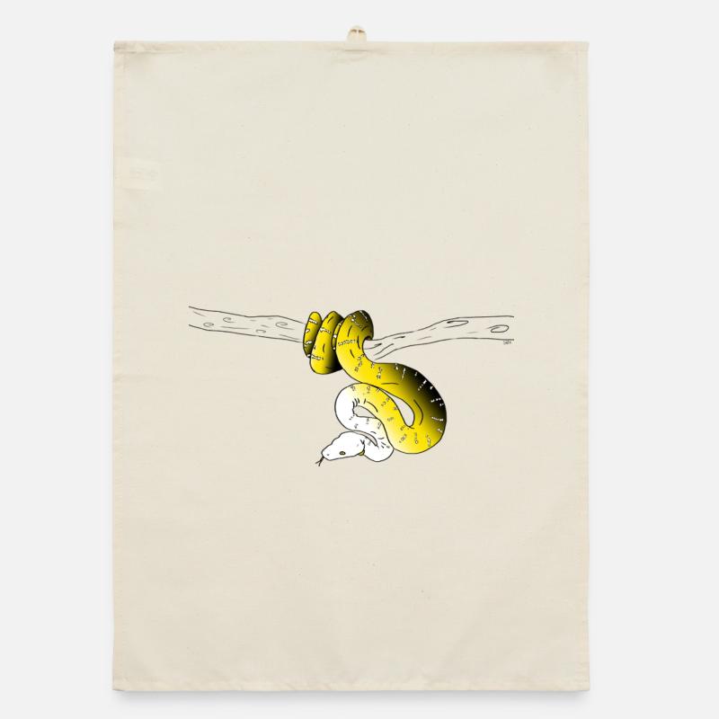 Serpent Jaune - Torchon bio - nature