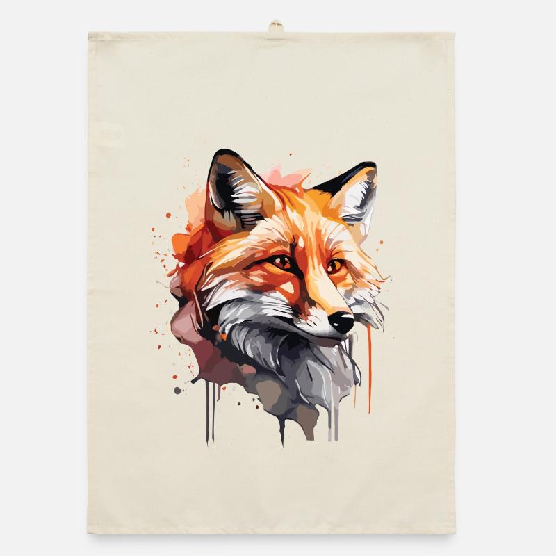 Cute Fox Organic dish towel