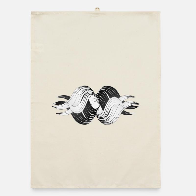 Abstract Shapes – Dynamic Black & White Design Organic dish towel