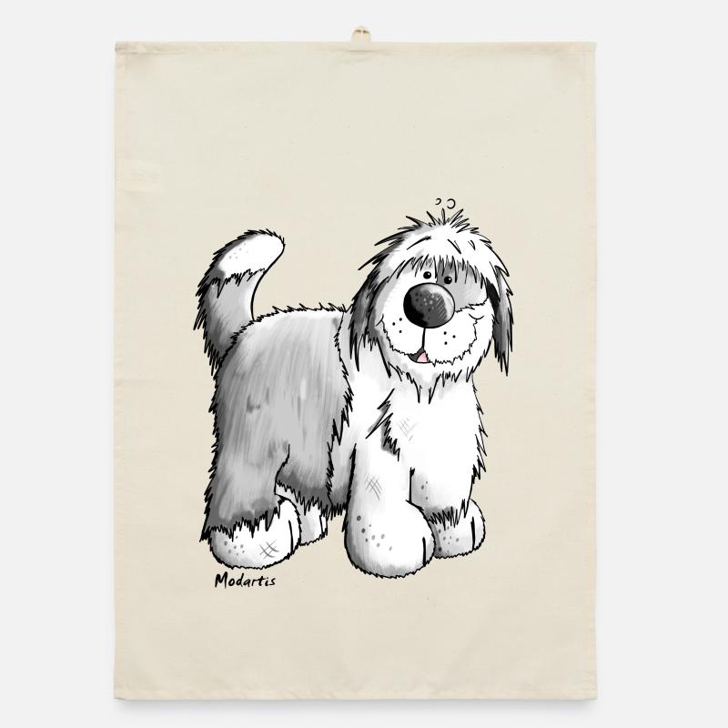 Bobby der Bobtail Organic Geschirrtuch