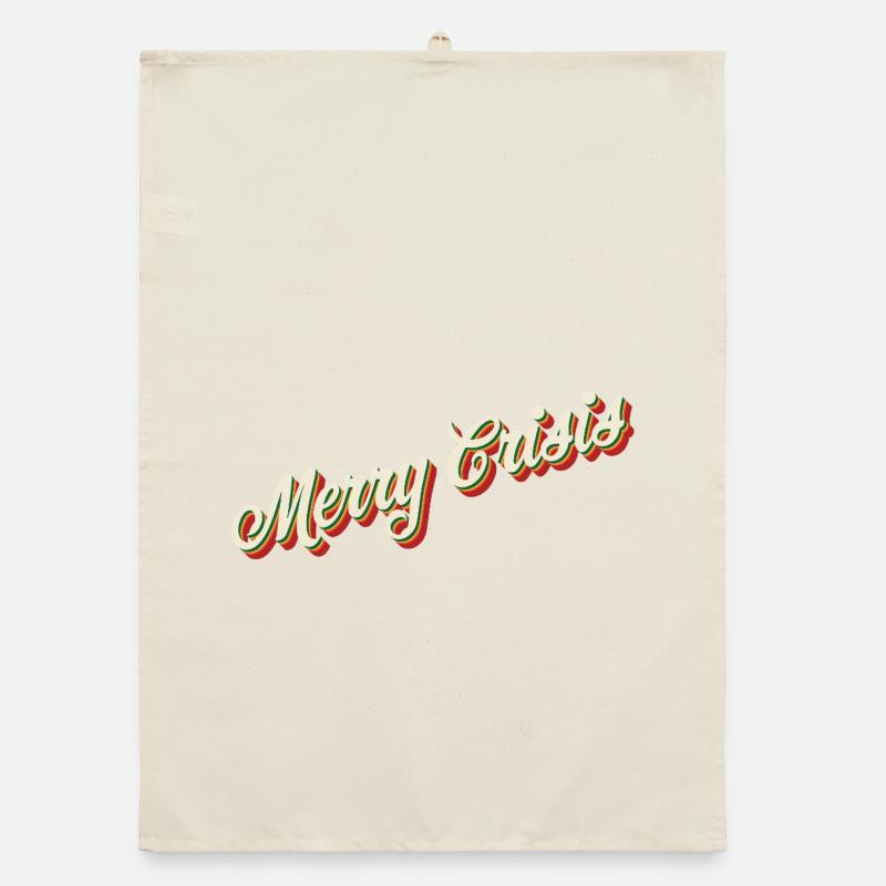 Conception de Noël Merry Crisis Torchon bio