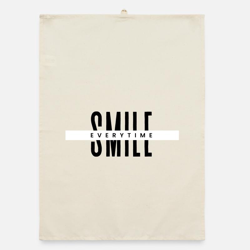Smile Everytime – Minimal Positive Typography Organic dish towel