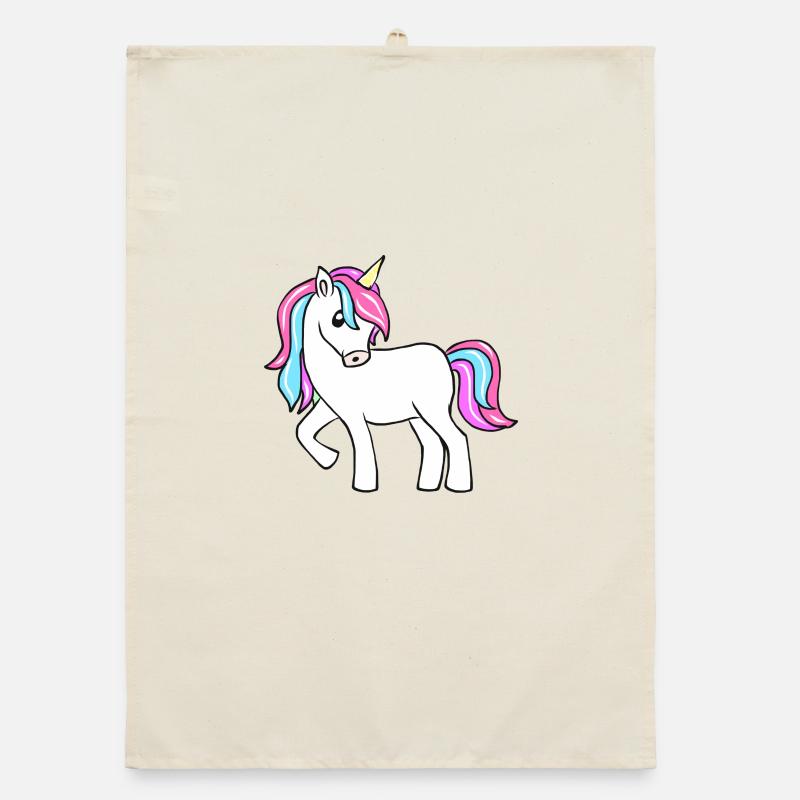 Licorne pastel à queue colorée Torchon bio