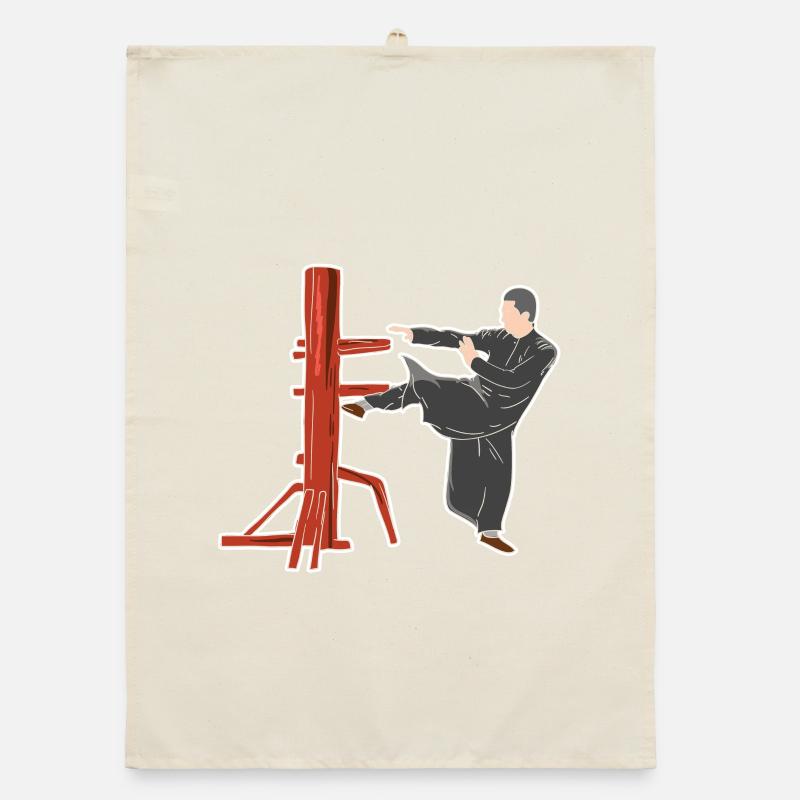 Wing Chun Kampfpose - Organic Geschirrtuch - Natur