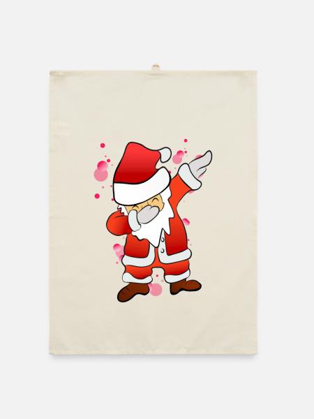 Dabbing Nikolaus - Organic Geschirrtuch - Natur - Vorne