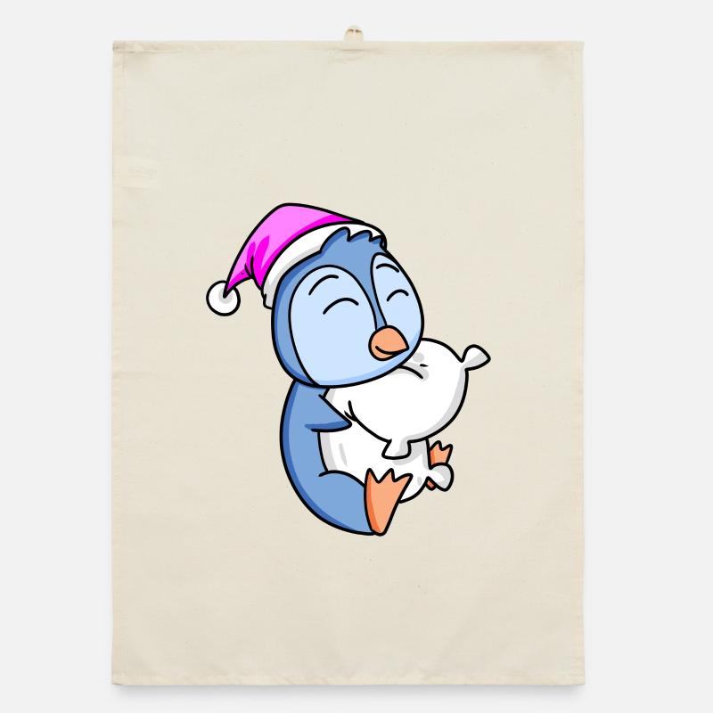 Penguin with pillow Organic dish towel