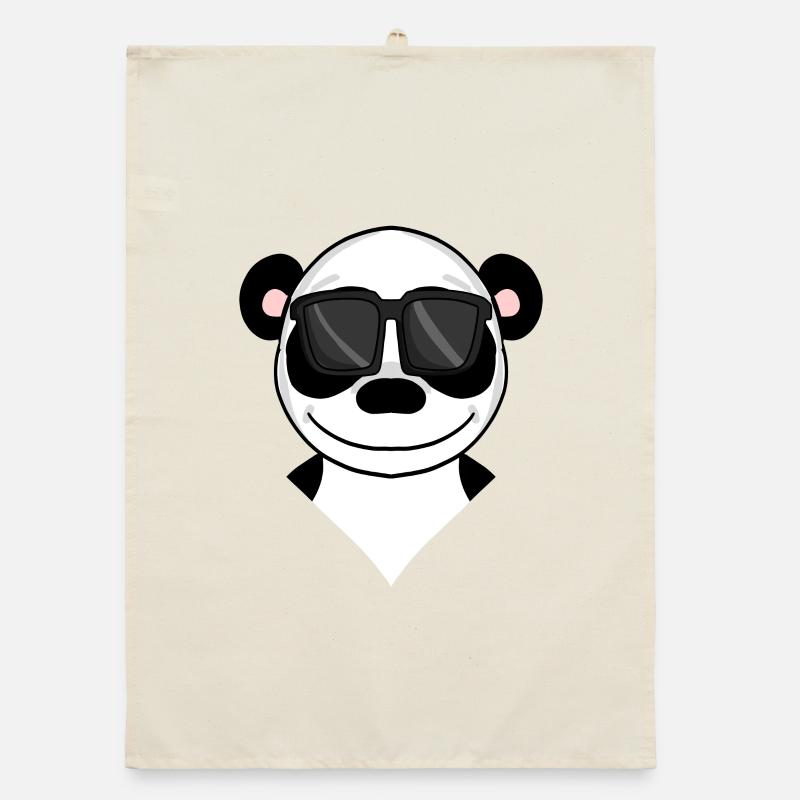 cool panda bear with sunglasses Organic dish towel