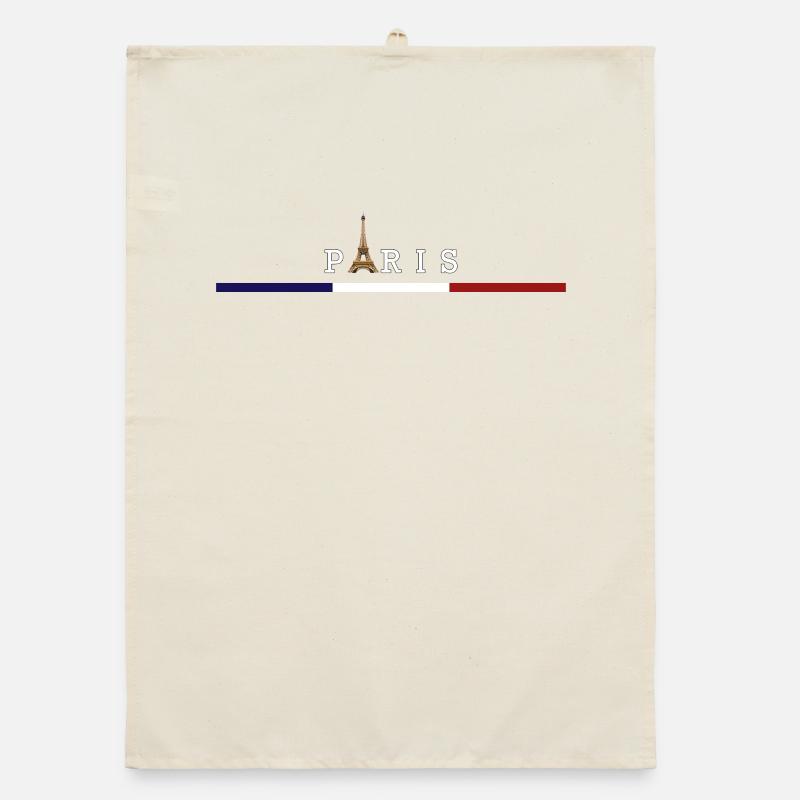 Drapeau France Tour Eiffel Élégance Parisienne - Torchon bio - nature