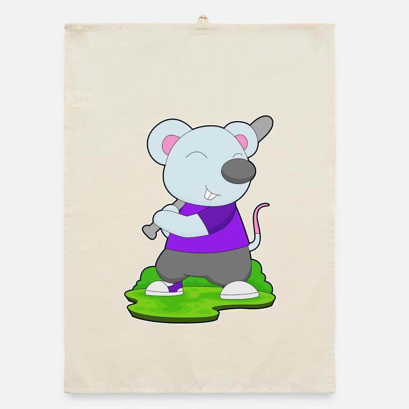 Souris Baseball Batte de Baseball Torchon bio