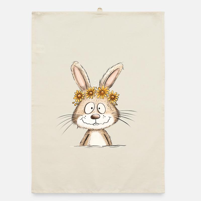 Droll Bunny I Easter Bunny Bunny Spring Organic dish towel