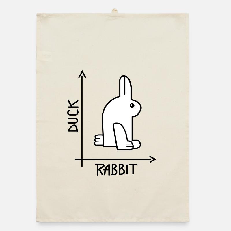 Ente oder Kaninchen Optische Täuschung Organic Geschirrtuch