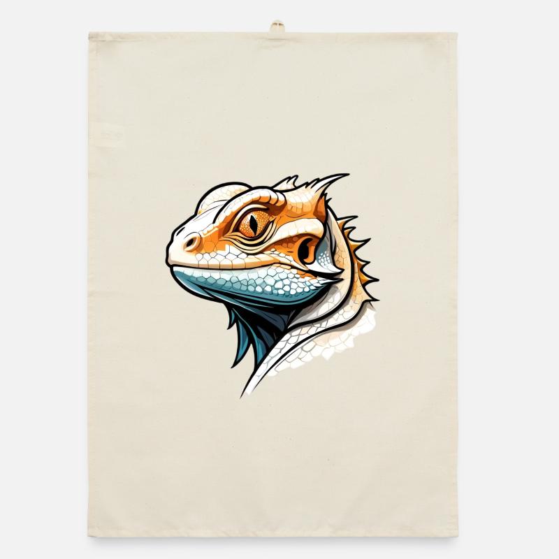 Lizard in comic style Organic dish towel