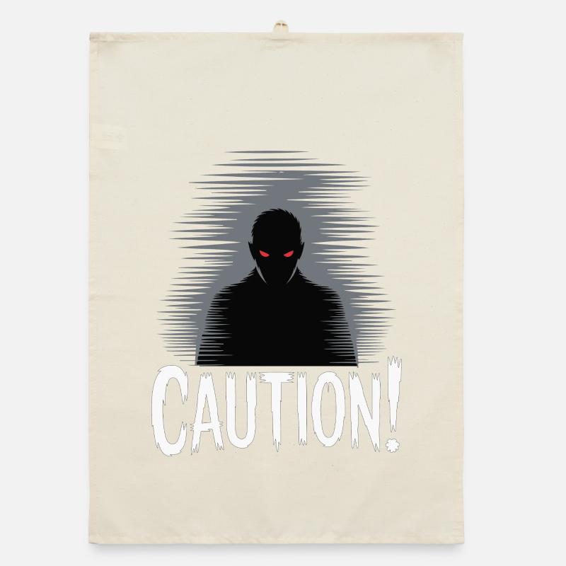 Dark Shadow Caution Graphic Organic dish towel