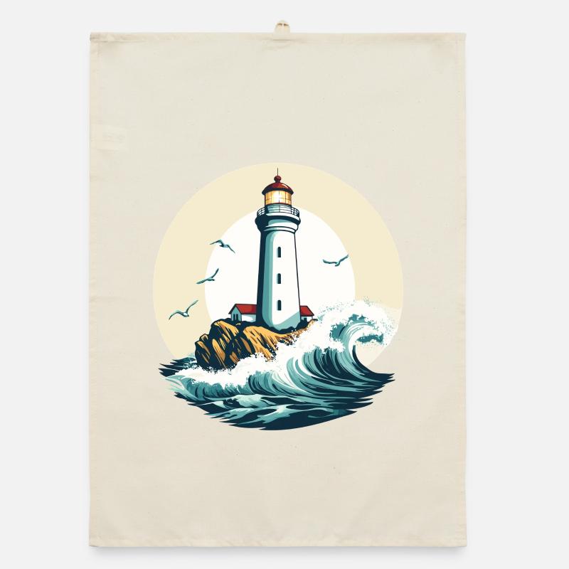 Lighthouse on the seashore Organic dish towel