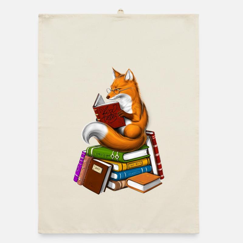 Fuchs liest ein Buch Organic Geschirrtuch