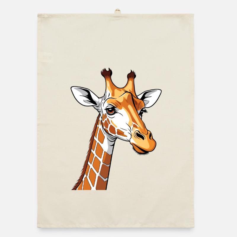 Giraffe Head PopArt Style Organic dish towel