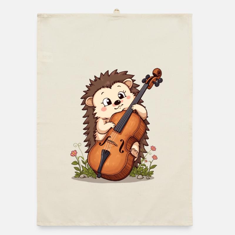 Hérisson violoncelle dans le jardin fleuri Torchon bio