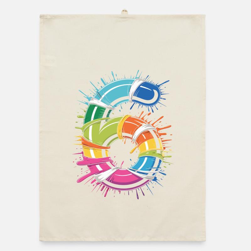 Regenbogen Rettungsring Splash Organic Geschirrtuch