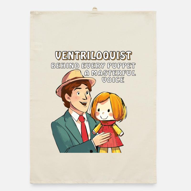BAUCHREDNER BEHIND EVERY PUPPET A MASTERFUL VO - Organic Geschirrtuch - Natur