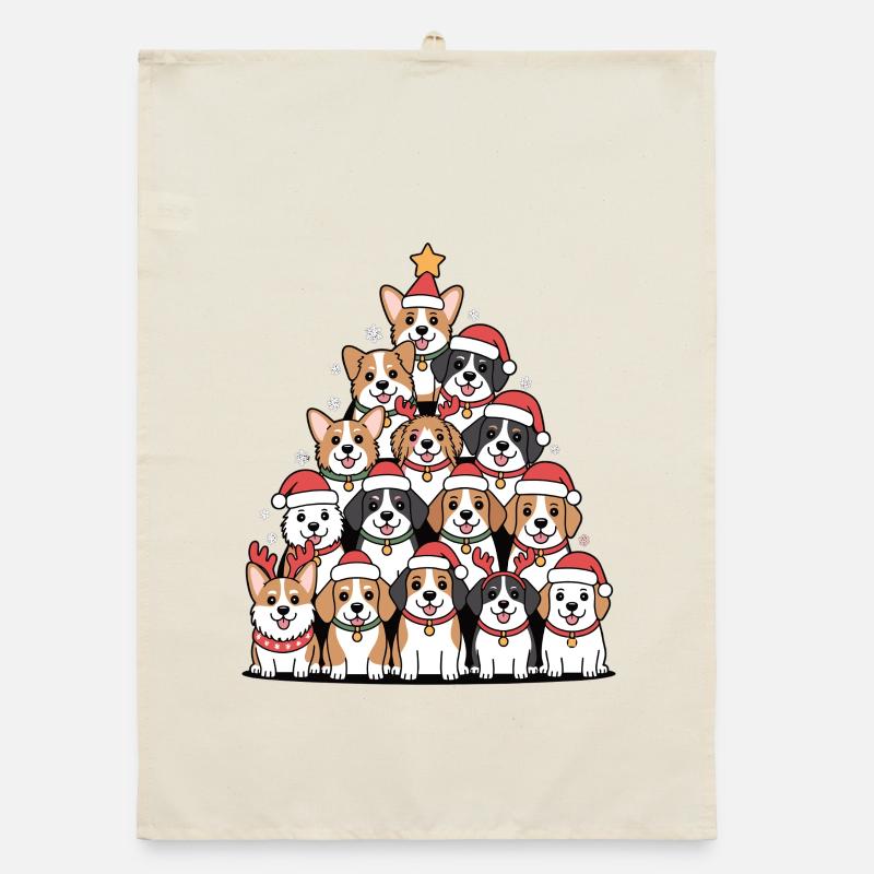 Pyramide de chien de Noël – Drôle de look de Noël Torchon bio