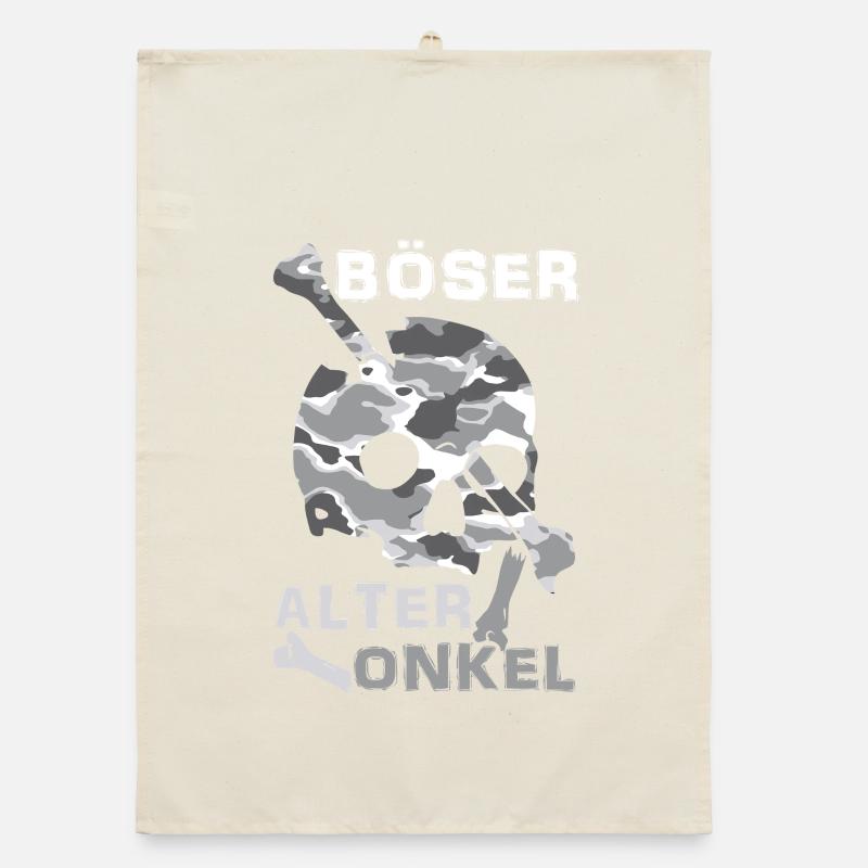 Evil Old Uncle Skull Organic dish towel