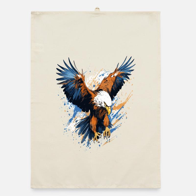 Aigle orageux Splash Art - Torchon bio - nature