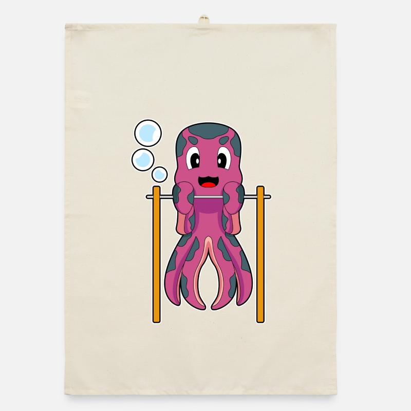 Octopus Bodybuilder Pull-ups Bodybuilding Organic dish towel