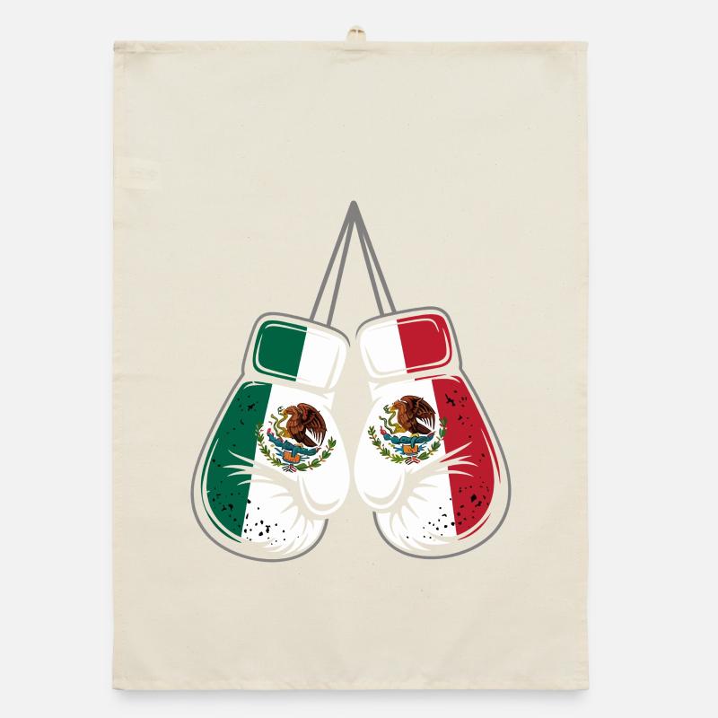 Gants de boxe des drapeaux du Mexique Torchon bio
