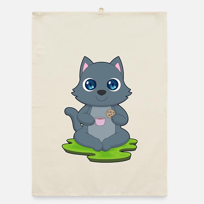 Chat Café Cookie Torchon bio