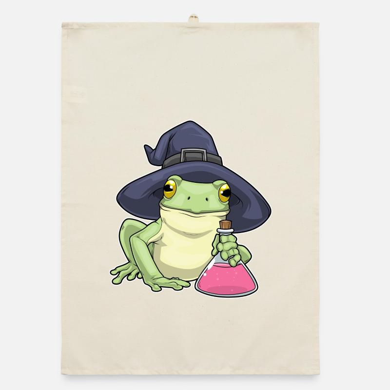 Frog Witch Potion Organic dish towel