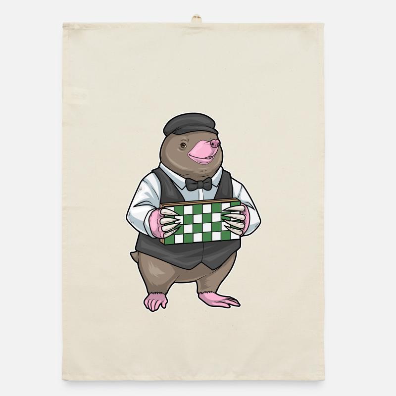 Mole Chessboard Chess Board Game Organic dish towel