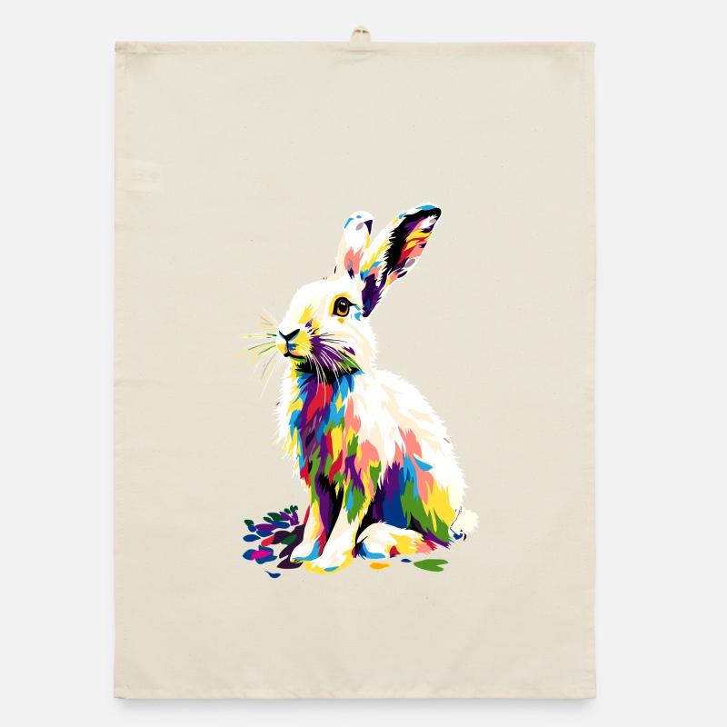 Mountain Rabbit Arctic Hare Albino Rabbit White Rabbit Organic dish towel