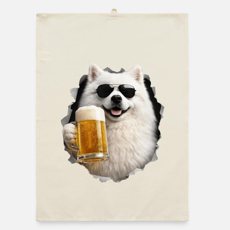 Japanese Spitz Beer Organic dish towel