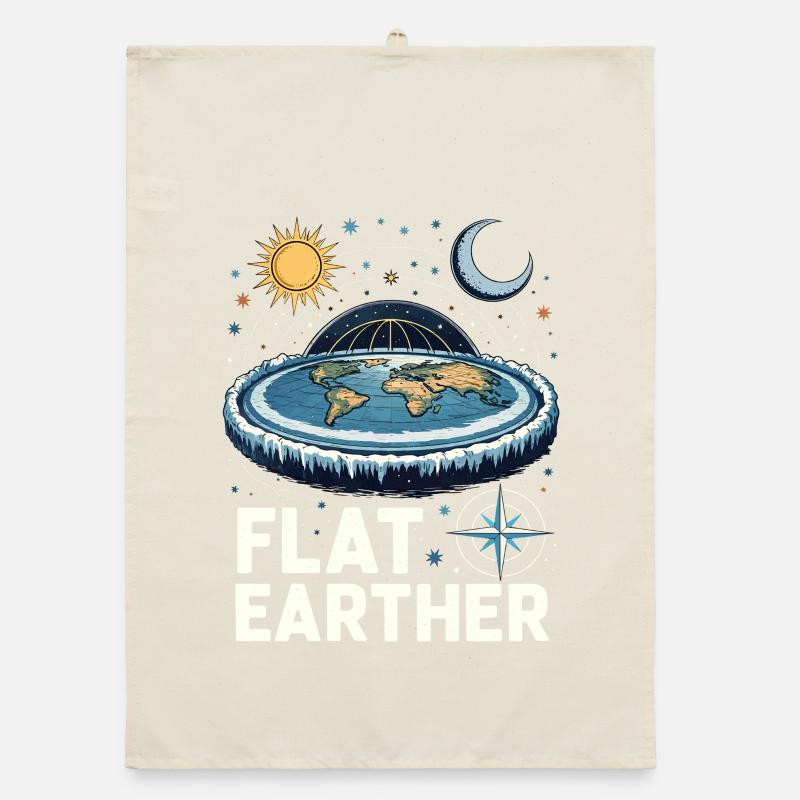 Flat-earthers Organic dish towel