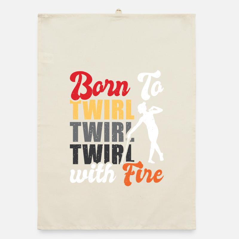 Dancing Vortex Dance School Fire Stick Dancer Organic dish towel