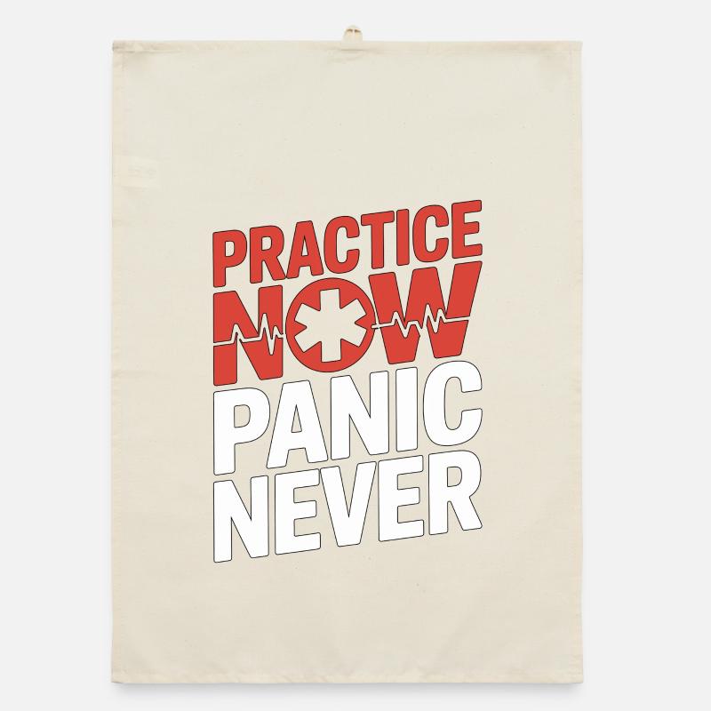 Paramedic Practice Now Panic Never EMS Training Organic Geschirrtuch