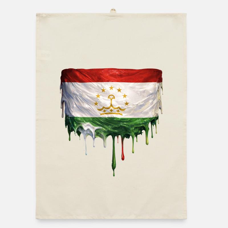 Gouttes de graffitis du drapeau tadjik Torchon bio